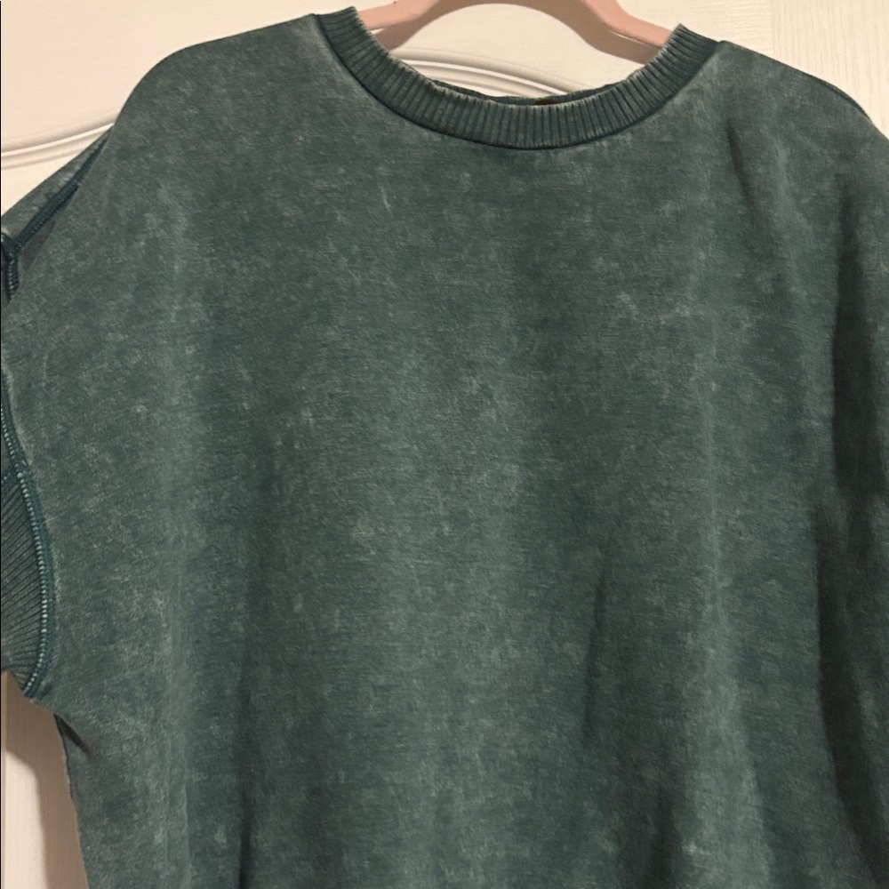 Zenana Outfitters Deep Green Crew Neck Sweatshirt - Picture 5 of 6